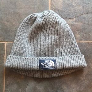 North Face light grey beanie